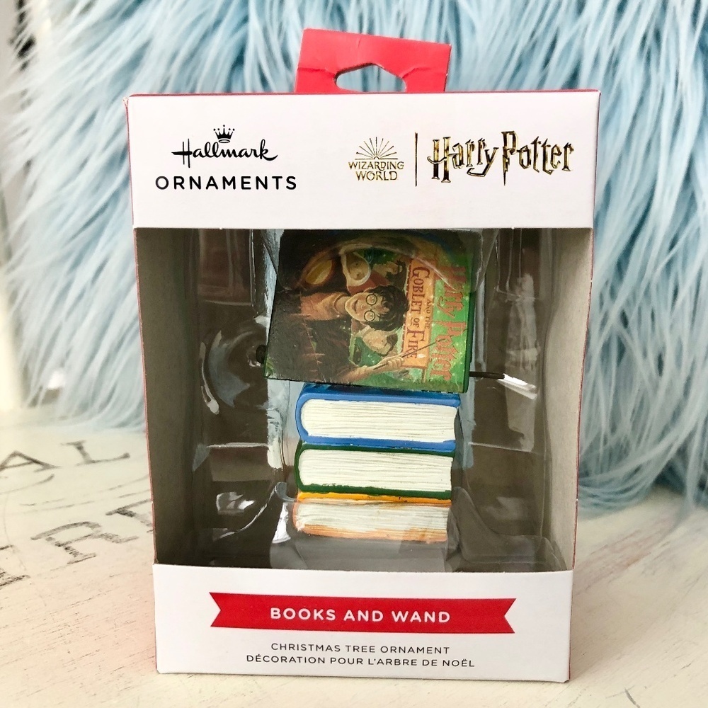 Hallmark, Wizard Harry Potter, Books & Wand, Christmas Tree Ornament, NEW